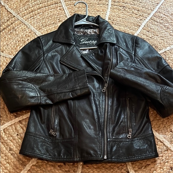 Guess Women's Black Leather Jacket - Picture 1 of 8
